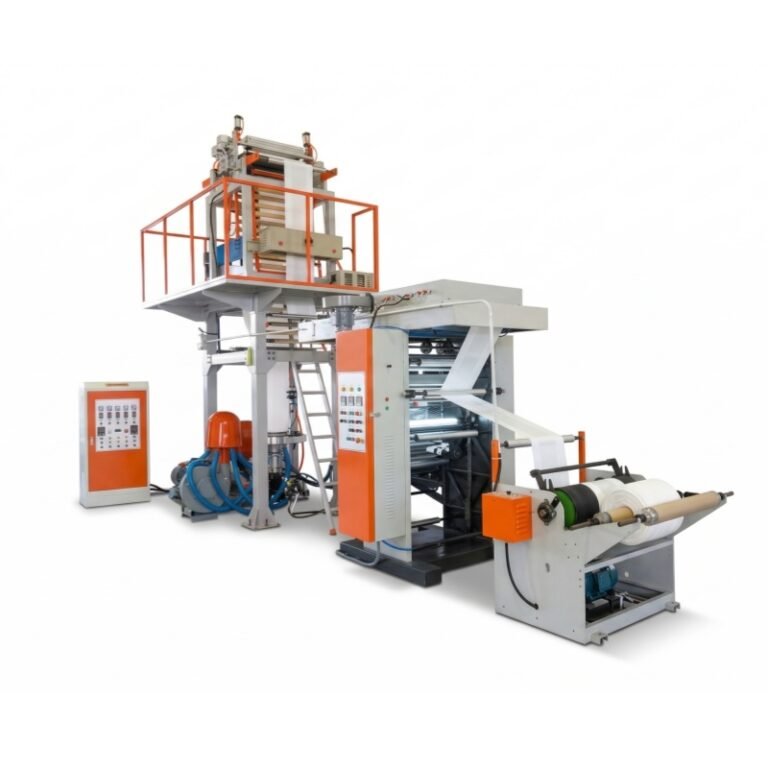 mesin blown film menghubungkan mesin flexo printing secara online