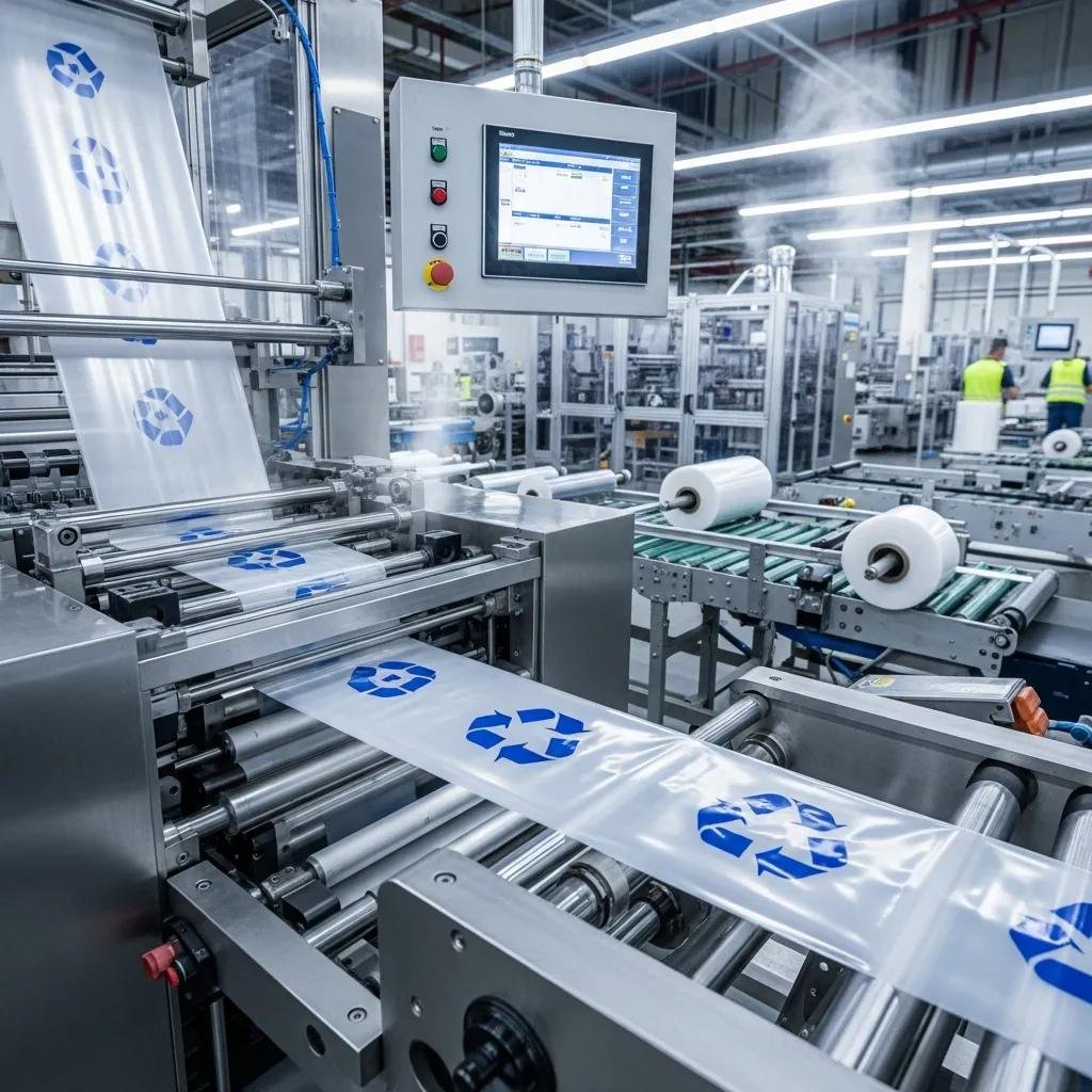 Automatic plastic bag making machine showcasing advanced features and production efficiency