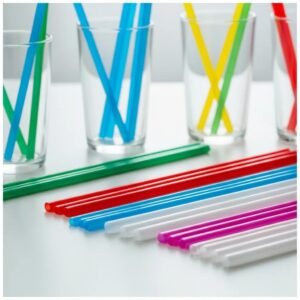 Colorful plastic straws representing quality materials for straw production